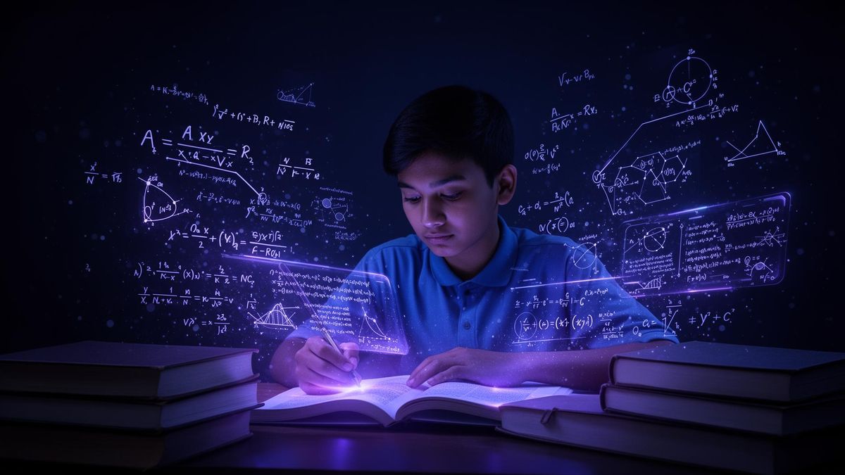 A Nepali student studying with AI-powered tutor assistance